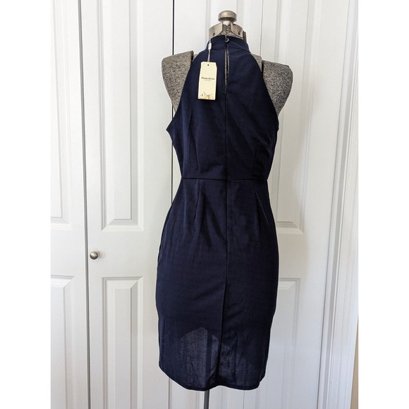 Manydress Womens Halter Ruched Dress Cocktail Bodycon Slim Mini Wrap Dress M - Picture 5 of 16